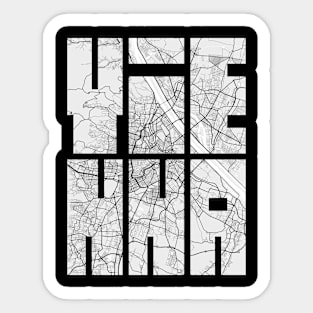 Vienna, Austria City Map Typography - Light Sticker